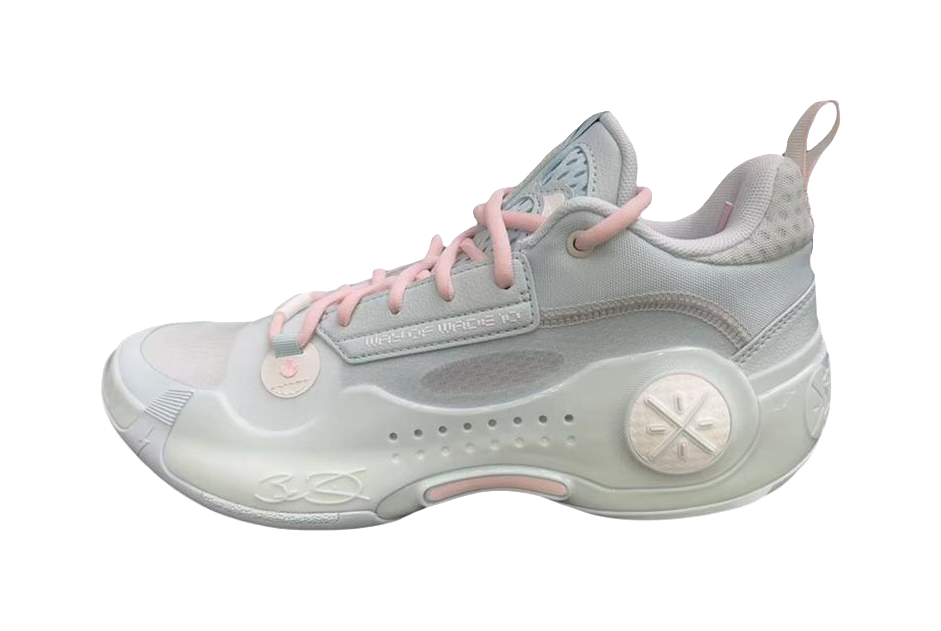 LiNing Wades Way 10 Low Cushioned Slip-Resistant Abrasion-Resistant Low-Top Basketball Shoes Mens Gray Pink vjkicks