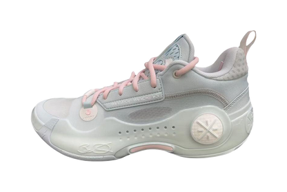 LiNing Wades Way 10 Low Cushioned Slip-Resistant Abrasion-Resistant Low-Top Basketball Shoes Mens Gray Pink vjkicks