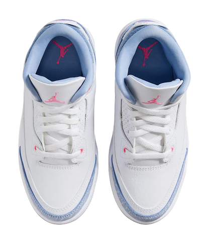 Jordan Air Jordan 3 Abrasion Resistant Mid Top Childrens Basketball Shoes White Blue Children Aged 3 7 Years Old vjkicks