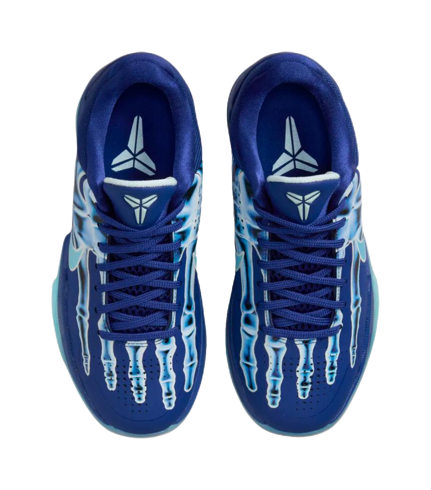 Nike Zoom Kobe 5 Slip Resistant Abrasion Resistant Low top Childrens Basketball Shoes Blue vjkicks