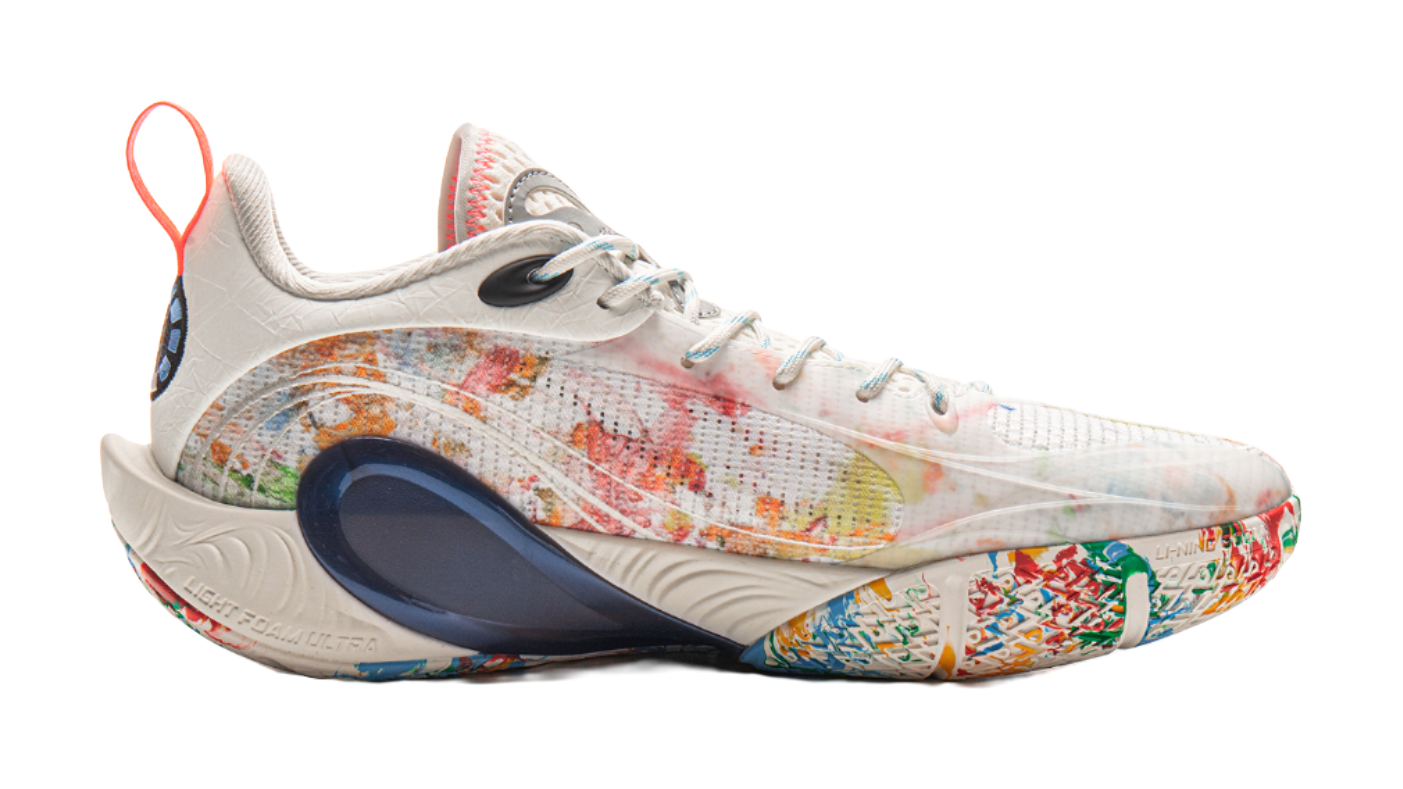 LiNing DLO1 Cushioning, Slip Resistant, Abrasion Resistant, Rebound Grip Low Top Basketball Shoes Mens Ivory vjkicks