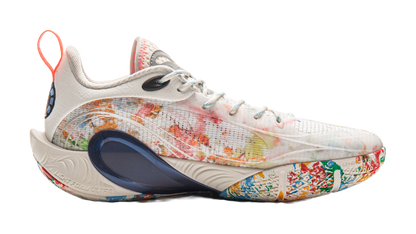 LiNing DLO1 Cushioning, Slip Resistant, Abrasion Resistant, Rebound Grip Low Top Basketball Shoes Mens Ivory vjkicks