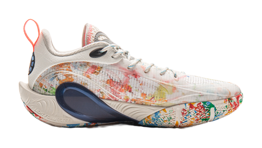 LiNing DLO1 Cushioning, Slip Resistant, Abrasion Resistant, Rebound Grip Low Top Basketball Shoes Mens Ivory vjkicks