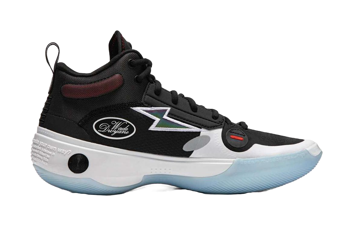 LiNing WOW 10 Cushioning, Wear Resistant Low top Basketball Shoes Mens Black White Blue vjkicks