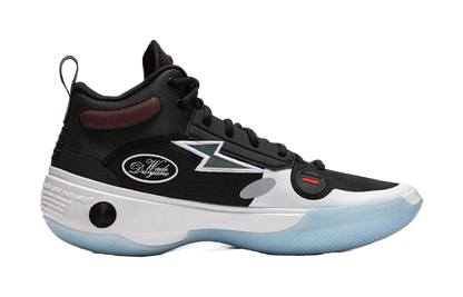 LiNing WOW 10 Cushioning, Wear Resistant Low top Basketball Shoes Mens Black White Blue vjkicks