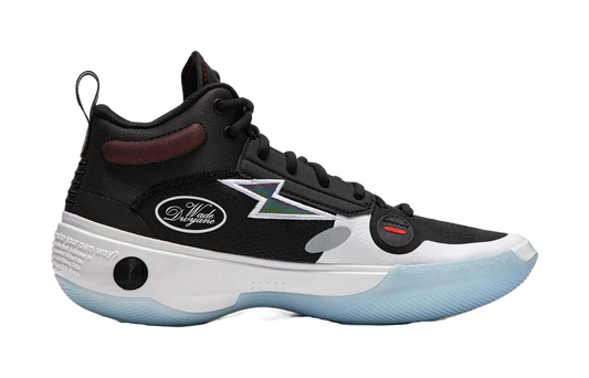LiNing WOW 10 Cushioning, Wear Resistant Low top Basketball Shoes Mens Black White Blue vjkicks